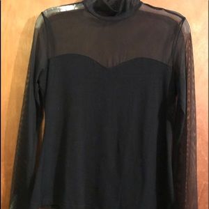 Black long sleeve shirt with mesh collar